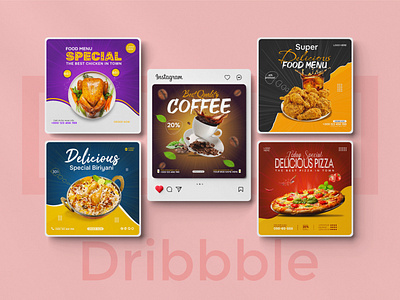 Food social media promotion and banner post design.