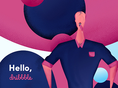 Hello Dribbble! character first shot hello illustration