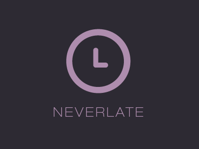 Neverlate app design icon logo typography ui