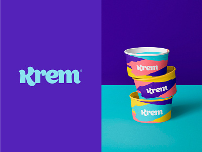 KREM, ice cream brand branding fresh graphicdesign logo type