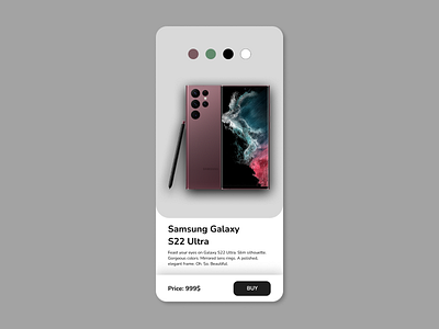 Samsung buy section UI Design app design ui ux