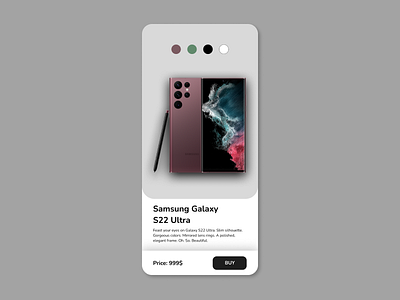 Samsung buy section UI Design