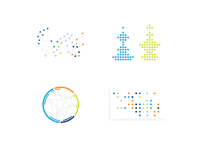 Analyze data icons circular ideogram data networks icons scatter plot violin plot