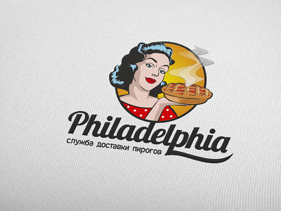 Philadelphia (служба доставки пирогов) cake delivery illustration juicyart logo popart