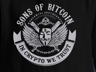 SONS OF BITCOIN bitcoin crypto illustration juicyart logo sons of anarchy vector