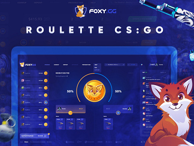 FOXY.GG Roulette CS:GO csgo design foxy game illustration interface roulette uiux рулетка
