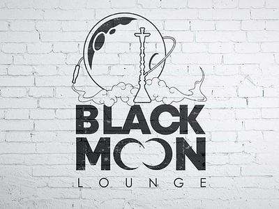 Logotype: BLACK MOON Lounge cafe cafe hookah logo lounge moon кальян