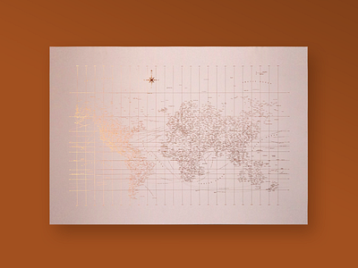 Rose Gold Typographic World Map