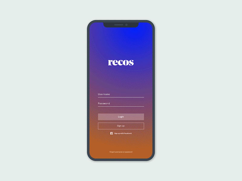 Recos app after effects app digital interface iphone x lists mobile recommendations ui ui ux design ux