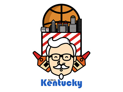 Homage to Kentucky basketball bourbon colonel sanders design draplin illustration illustrator kentucky kfc logo louisville vector