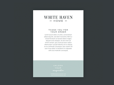 White Have Home Branding - Packaging Insert