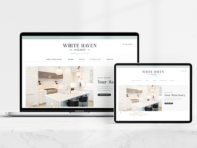 White Haven Home - Website Concept brand branding design homepage design marketplace online storefront website website homepage