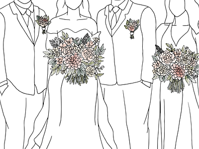 FleuRich Creations - Brand Illustrations - Wedding Party