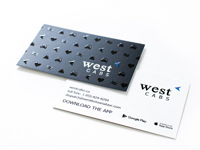 West Cabs Business Cards brand branding business cards business cards design cab booking cab company canada design print print design taxi taxi app taxi design