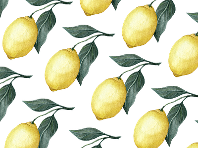 Lemons on Lemons on Lemons brand branding design feminine fruit illustration lemon lemon icons watercolor watercolour painting