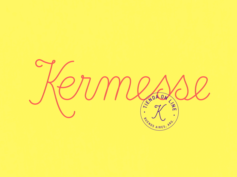 Kermesse animation branding caligraphic logo mark motion type typography vector vintage