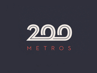 200 METROS brand handlettering lettering logo sketch type typography