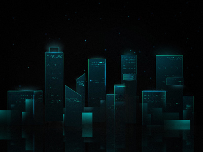 City Night building city design illustrator landing