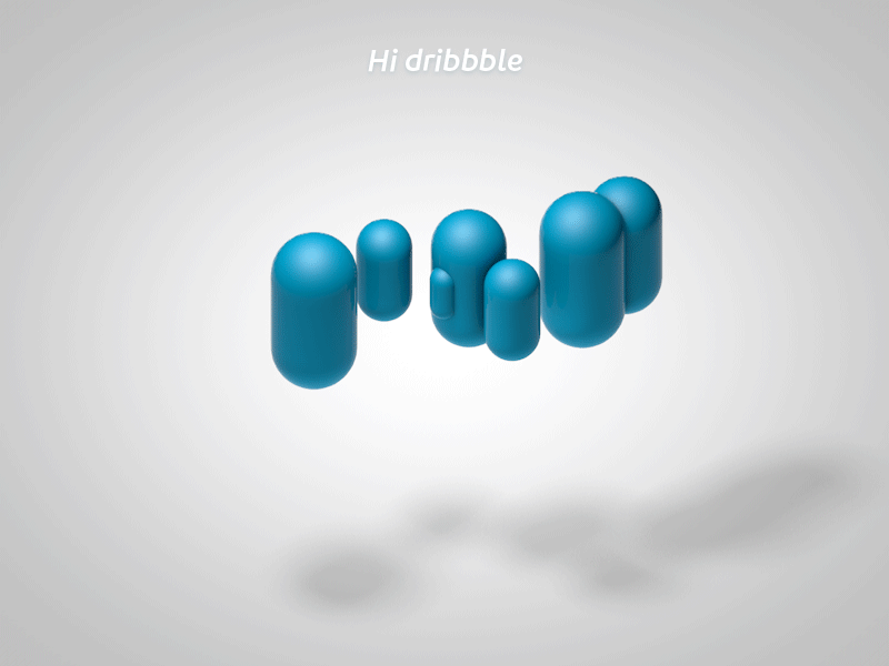 Hello dribbble ! 3d animation cloner design dribbble hello loop motion