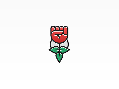 Rose logo brand branding concept design femenine feminist fist flower geometric icon identity illustration logo logotype rose simple symbol vector