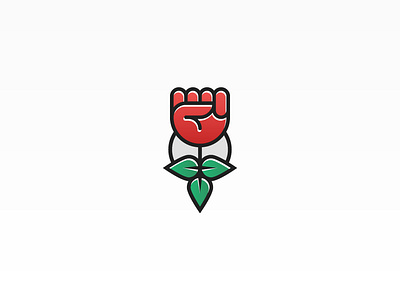 Rose logo brand branding concept design femenine feminist fist flower geometric icon identity illustration logo logotype rose simple symbol vector