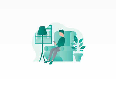 Illustration 2 character concept couch design identity illustration onboarding phone user ui