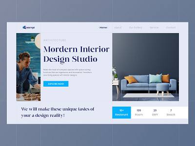 Modern Interior Design Studio. app ui uiux web