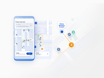 Wayfinding Indoor App app blue design education interface map maps ui