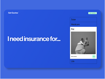 Insurance Finder Concept Page design product design typography ui ux