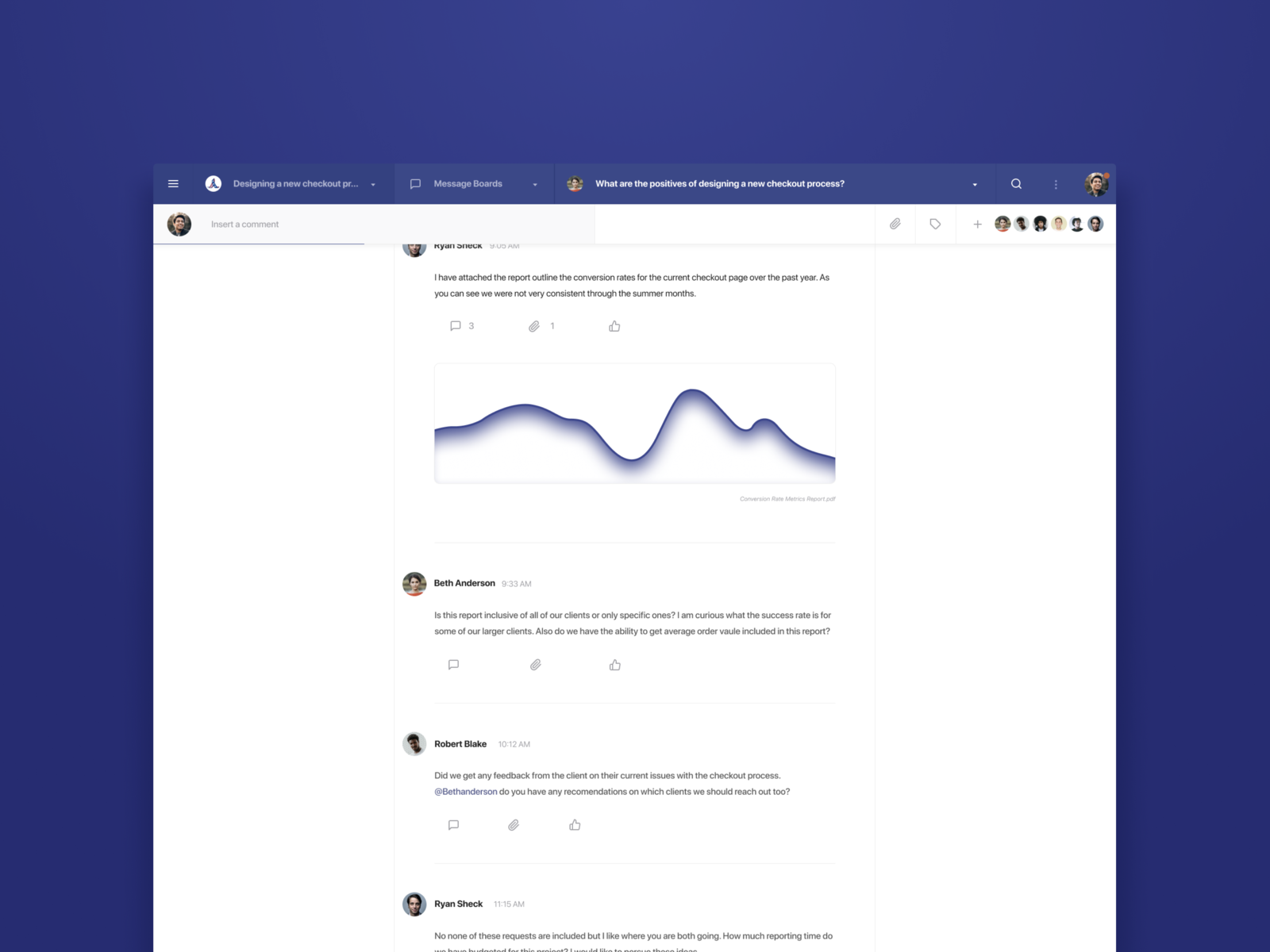 Storis CXM Message board design exploration by James Lythe on Dribbble