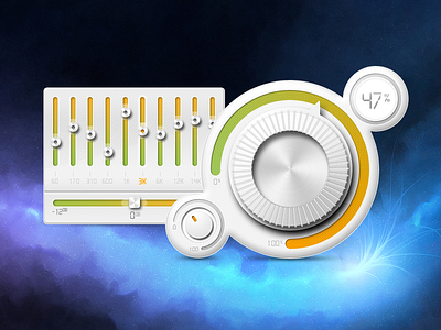 Audio Knob&Equalizer - v02 audio experience interface knob ui design user ux volume webdesign
