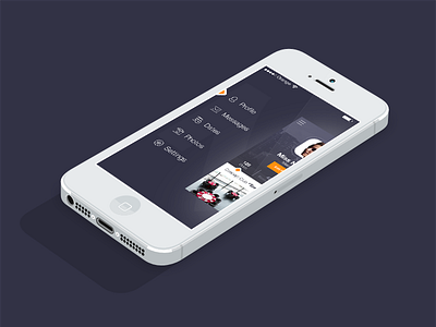 iOS7 Menu - Meet&Eat appdesign flat ios ios7 iphone iphonedesign navigation photoshop profile ui ui design user interface