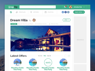 Travel WebApp booking dashboard flat profile social travel ui uidesign ux vacation webapp webdesign