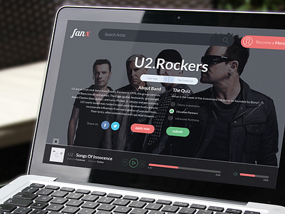 Music WebApp - FanX app flat interface music player ui design user interface webapp website