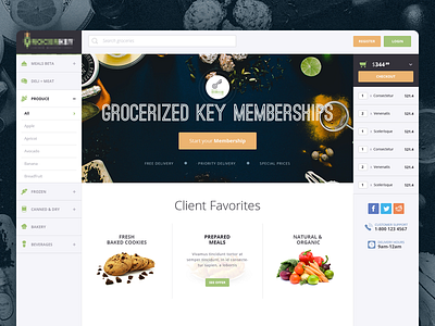 E-Commerce ‧ Groceries WebApp application cart design e commerce food ui user experience user interface ux web