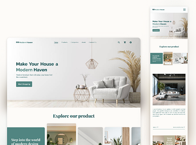 Modern Haven Furniture E-commerce Ultra responsive web design responsive web design ui urd user experience user interface ux web app website design