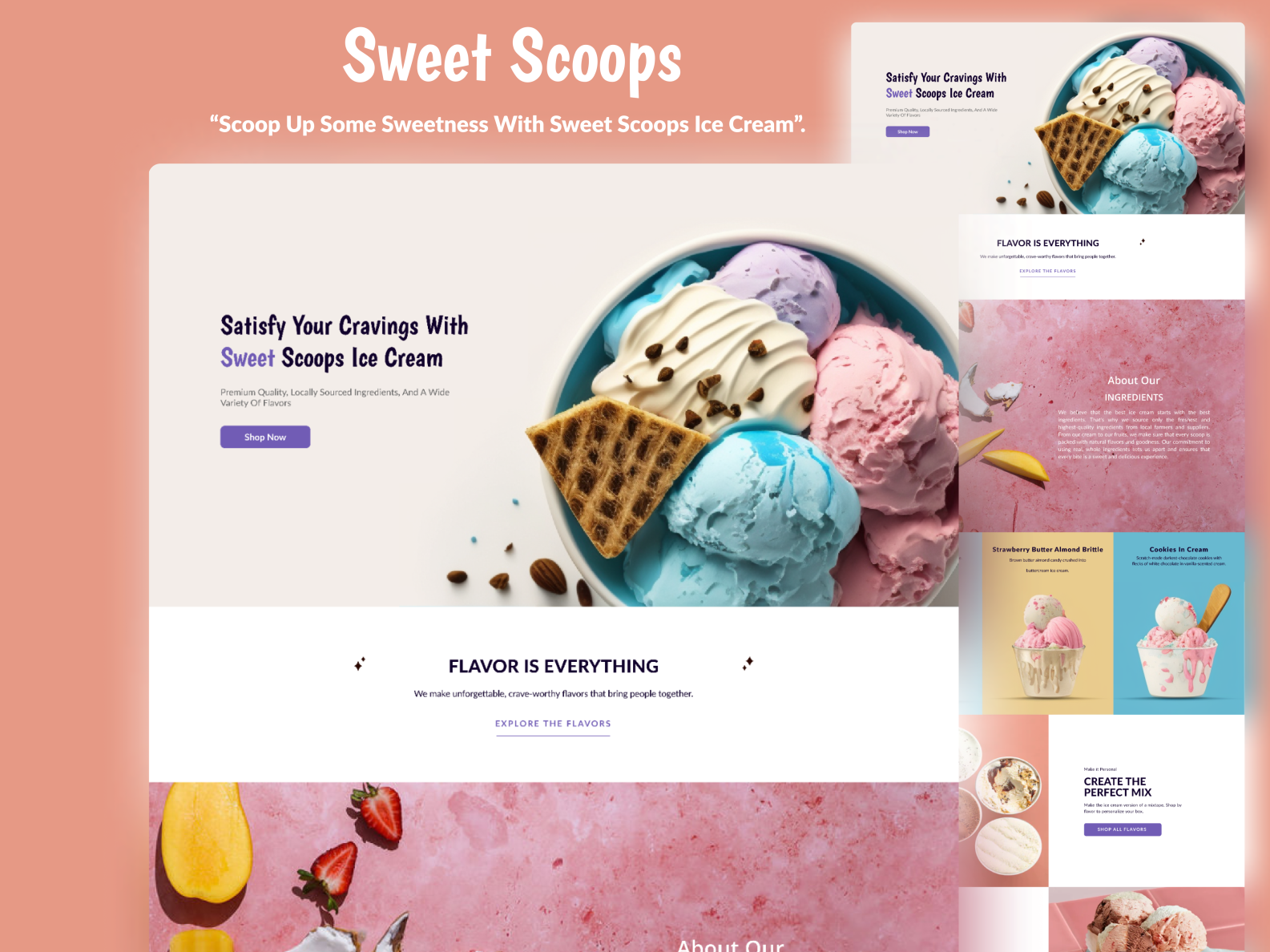 Sweet Scoops IceCream platform by Ahmed Sayed on Dribbble