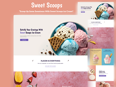 Sweet Scoops Ice-Cream E-commerce platform e commerce web ui uiux design user experience user interface ux webapp website design