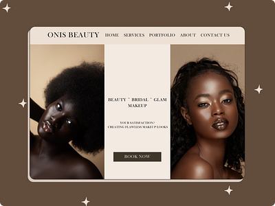 Hero Section Of A Makeup Artist Website