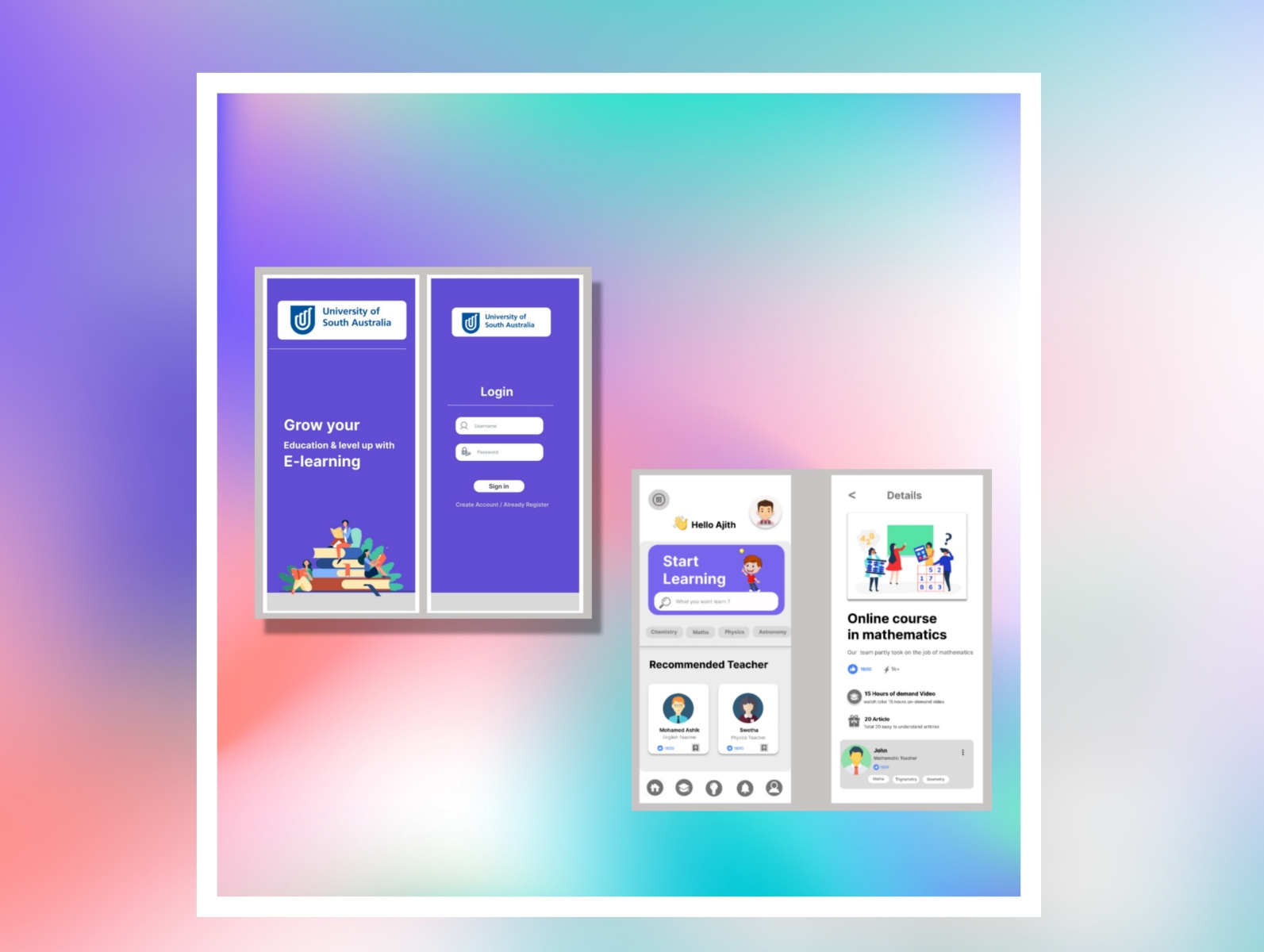 UI/UX E-Learning App by AJITHKUMAR M on Dribbble