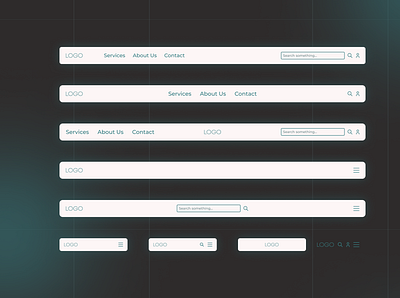 Web Navbars UI Kit - Classic, Minimalism classic design header kit minimalism navbar ui ux web