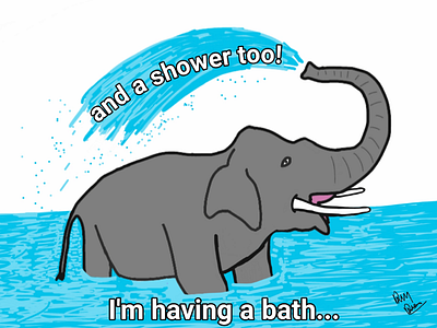 I'm having a bath... bath shower elephant humour