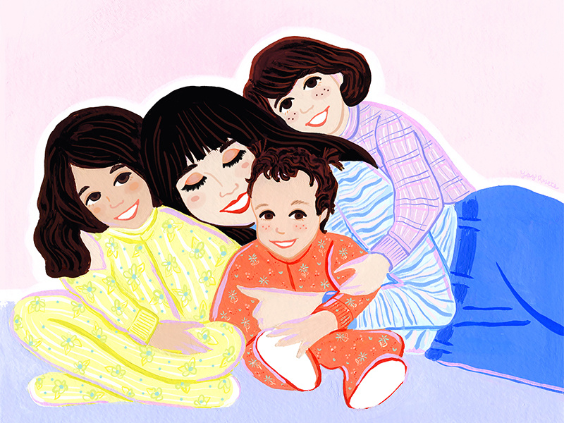 Pijama Snuggle for Bugaboo sisters mom pijama family potrait snuggle day mothers