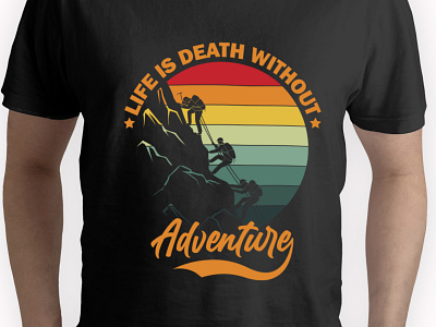 Custom Retro Vintage Mountain Adventure T-shirt Design adventure branding clothing design creative design custom design graphic design hiking hoodie illustration logo retro tshirt streetwear t shirt design tshirt vintage