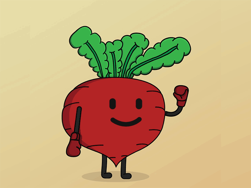 Beet Boxer after effects animation animation 2d art beat beat boxing beet beets boxing design flat design funny gif illustration motion motion graphics vegetable
