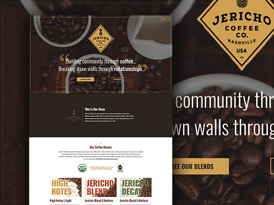 Jericho Coffee church church resourcing coffee community jericho coffee landing page nashville tennessee web design website