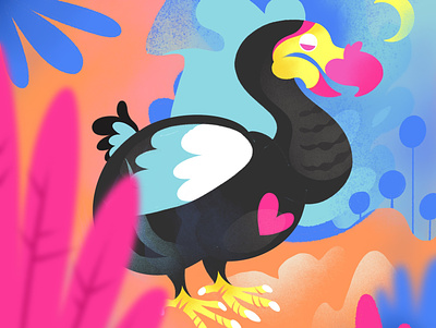 "D"= Dodo Bird alphabet character childrens book childrens illustration color dodo bird illustration nature procreate series texture