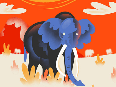 "E"=Elephant alphabet animal character childrens book childrens illustration color elephant illustration procreate series texture