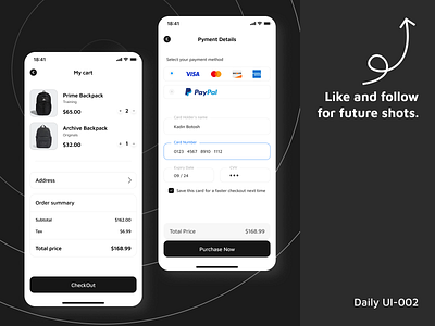 Daily UI 002 - Checkout design