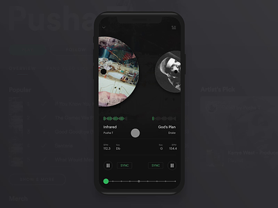Spotify DJ Concept animation design dj experience interaction interface invision studio mixing music player spotify streaming ui ux visual